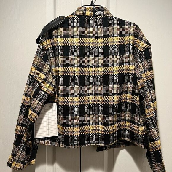 Runway Newyork Black and yellow plaid Jacket - Winter Fall size S NWT - Picture 2 of 4
